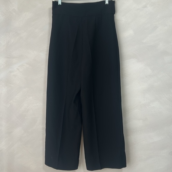 & Other Stories wide leg belted trousers high rise size 4 small black - Picture 7 of 7